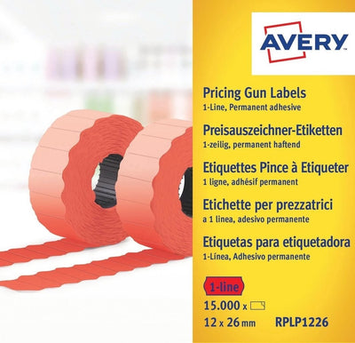 Avery av-rplp1226 Preisschild-Etiketten permanent 10 Rollen rot