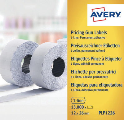 Avery Preisschild-Etikettenrollen permanent 26 x 12 mm gelb 10 Stück