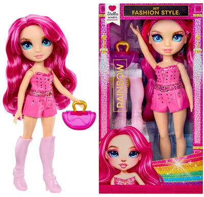 Rainbow High My Fashion Style Stella, 28 cm große Modepuppe mit fuchsiafarbenem Statement-Outfit, stylische Handtasche, tolles Spielzeug oder Geschenk für Mädchen, Kinder im Alter von 4–12 Jahren