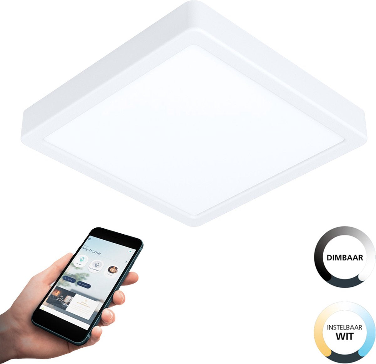Eglo connect.z fueva-z smarte Aufbauleuchte – 21 cm – weiß – einstellbares weißes Licht – dimmbar – ZigBee
