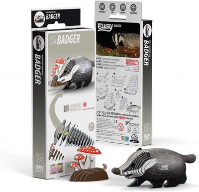 Eugy 3D-Puzzle – Dachs – wilde Tiere – nachhaltig – alle sammeln – 6 Jahre