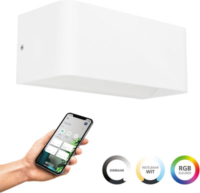 Eglo connect.z sania-z smarte Wandleuchte – Außen – Badezimmer – 20 cm – Weiß – einstellbares RGB-Weißlicht – dimmbar – ZigBee