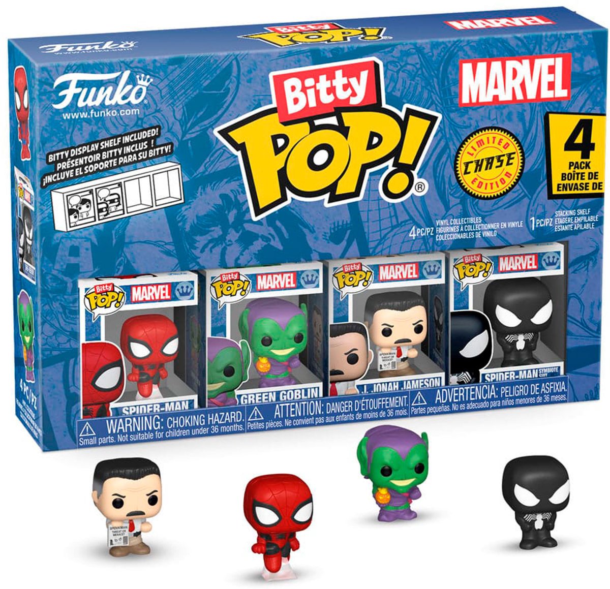 Funko Bitty Pop! - Spider-Man - Spider-Man Green Goblin J. Jonah Jameson zufällige Verfolgungsjagd