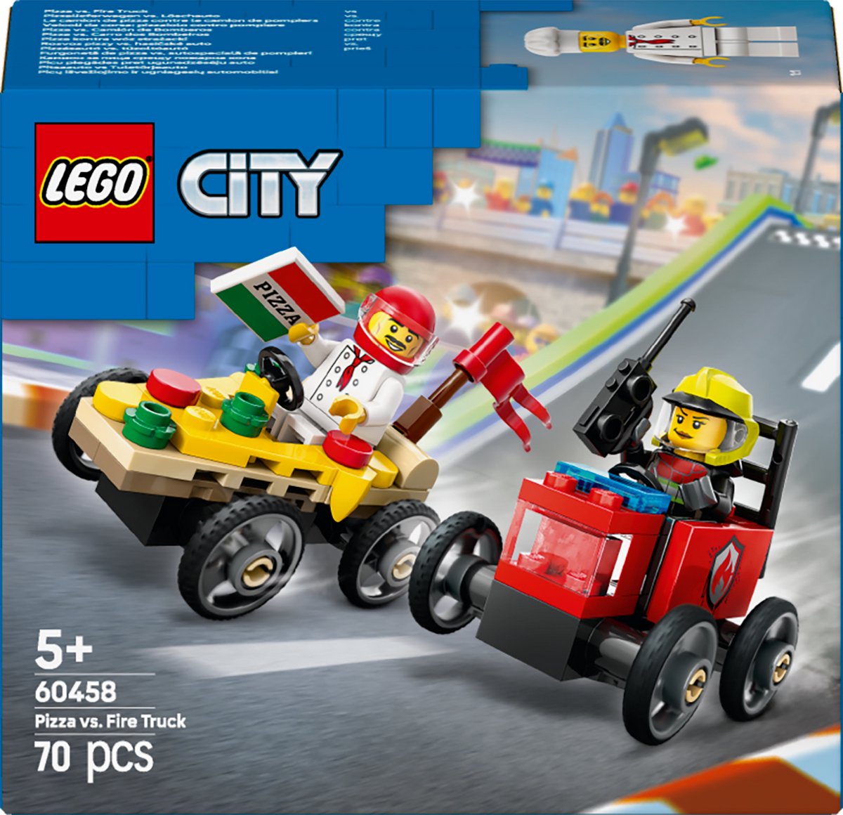 Lego Lego City 60458 Rennwagenpack: Pizza Stamm Truck Vs. Feuerwehrauto