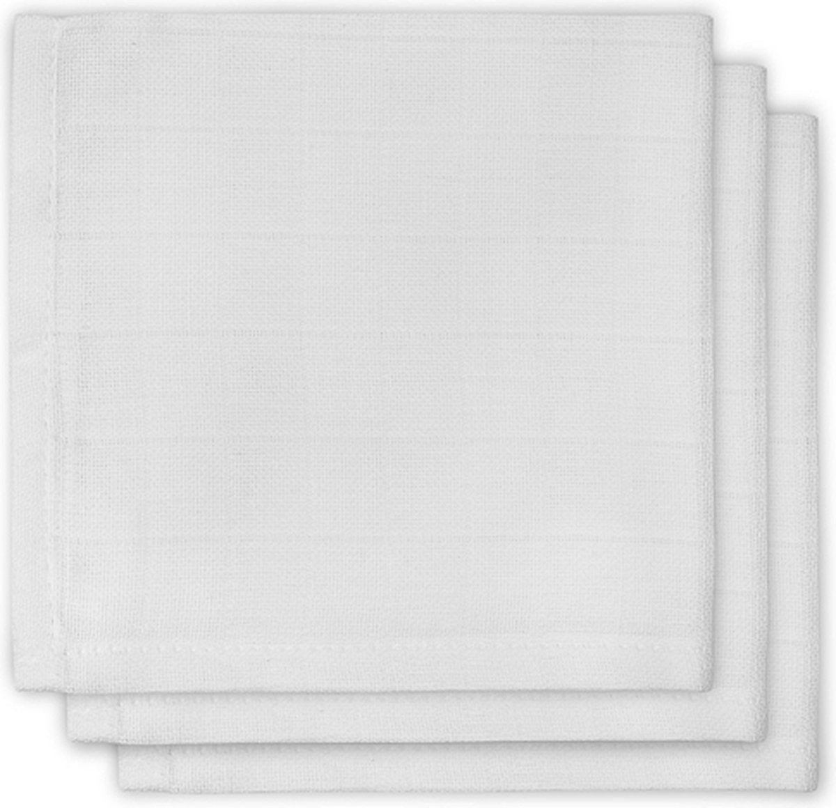 Jollein - Hydrophiles Mundtuch Basic - Baby Hydrophile Tücher, Spucktücher, Schnullertuch - Weiß - 3 Stück