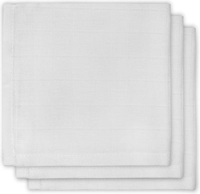 Jollein - Hydrophiles Mundtuch Basic - Baby Hydrophile Tücher, Spucktücher, Schnullertuch - Weiß - 3 Stück