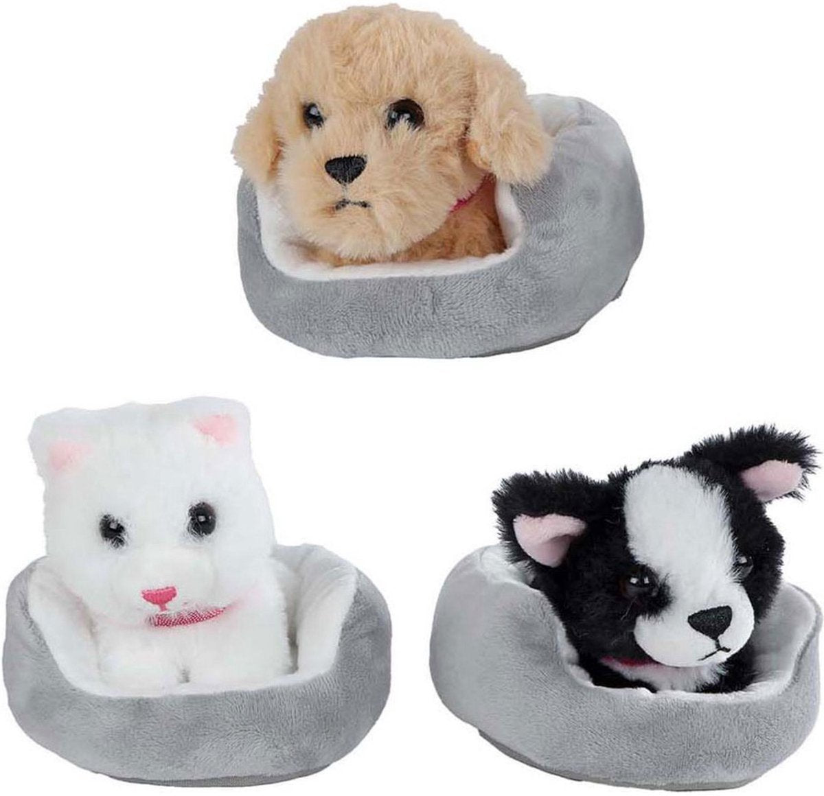 Nehmen Sie mich mit nach Hause umarmen Plüschhund oder Poes im Korb, 12 cm