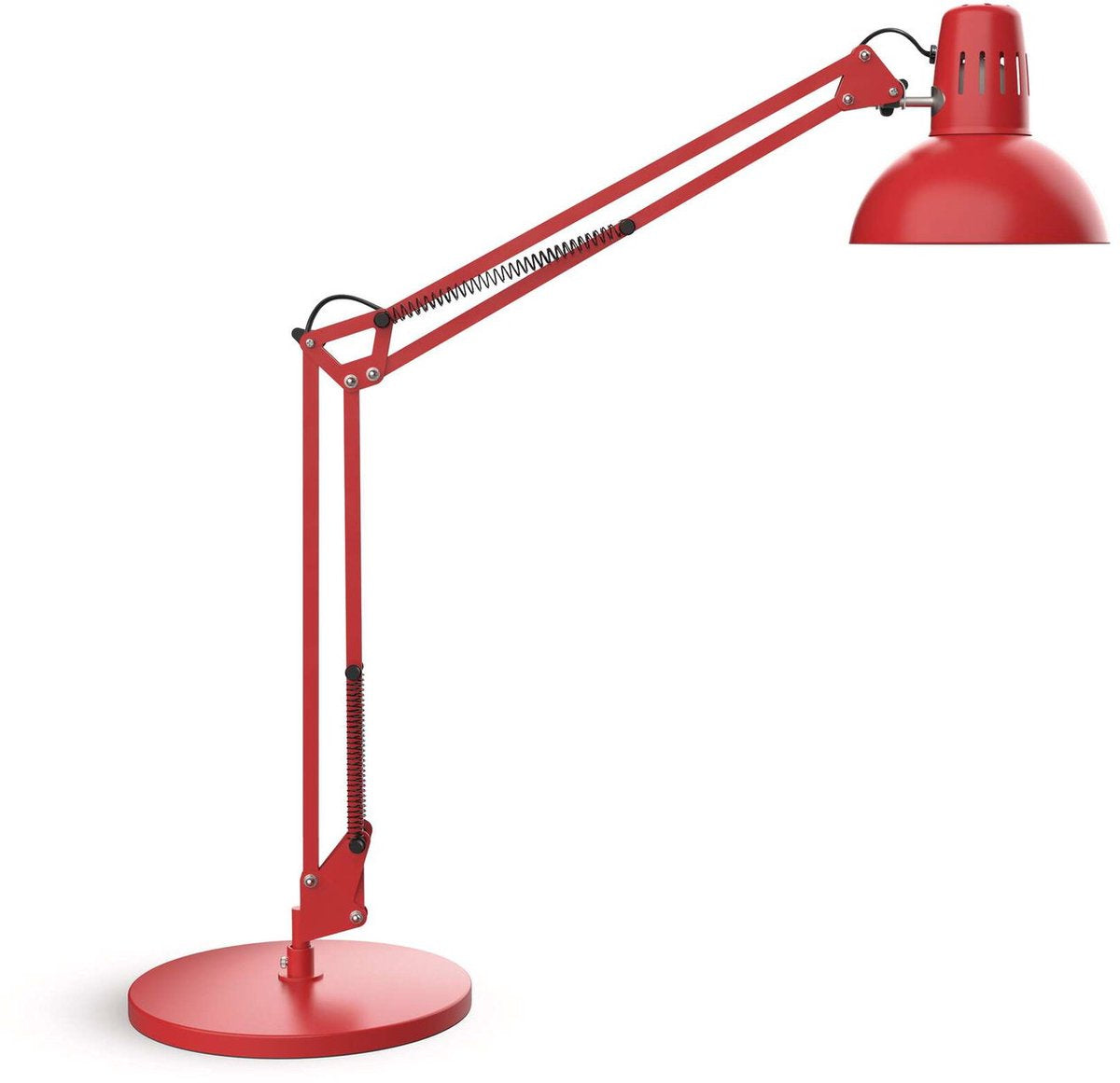 Maul Arbeitszimmer-Schreibtischlampe – Metall – Rot – E27-Fassung – Tischlampe