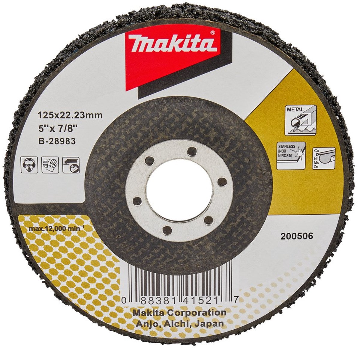 Makita Zubehör Reinigungsscheibe 125 mm schwarz – B-28983 B-28983
