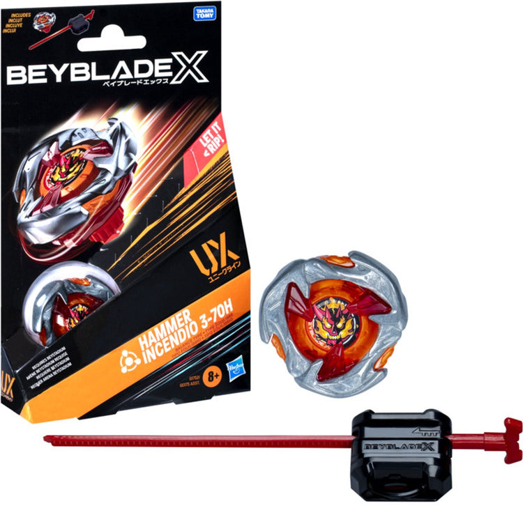 Beyblade x Hammer Incendio 3-70h UX Starterpaket – Kreisel und Werfer
