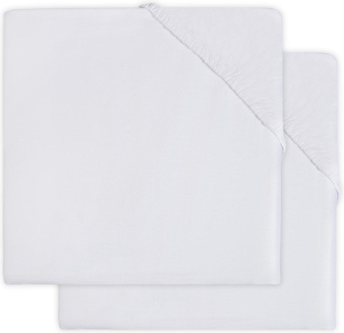 Jollein – Baby-Spannbettlaken-Box-Matratze Jersey (weiß) – Baumwolle – 2 Stück – Spannbettlaken Baby, Spannbettlaken-Box – 75 x 95 cm