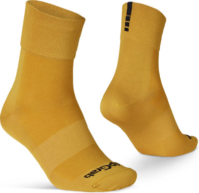 Gripgrab – leichte SL Performance Sommer-Radsocken 1 Paar Coolmax-Radsocken regulärer Schnitt – Senfgelb – Unisex – Größe L (44-47)