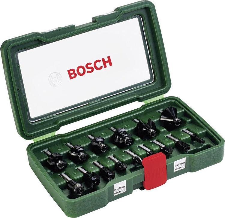 Bosch Holzfräser - Ø 8 mm Schaft - 15-teilig - passend für alle Marken