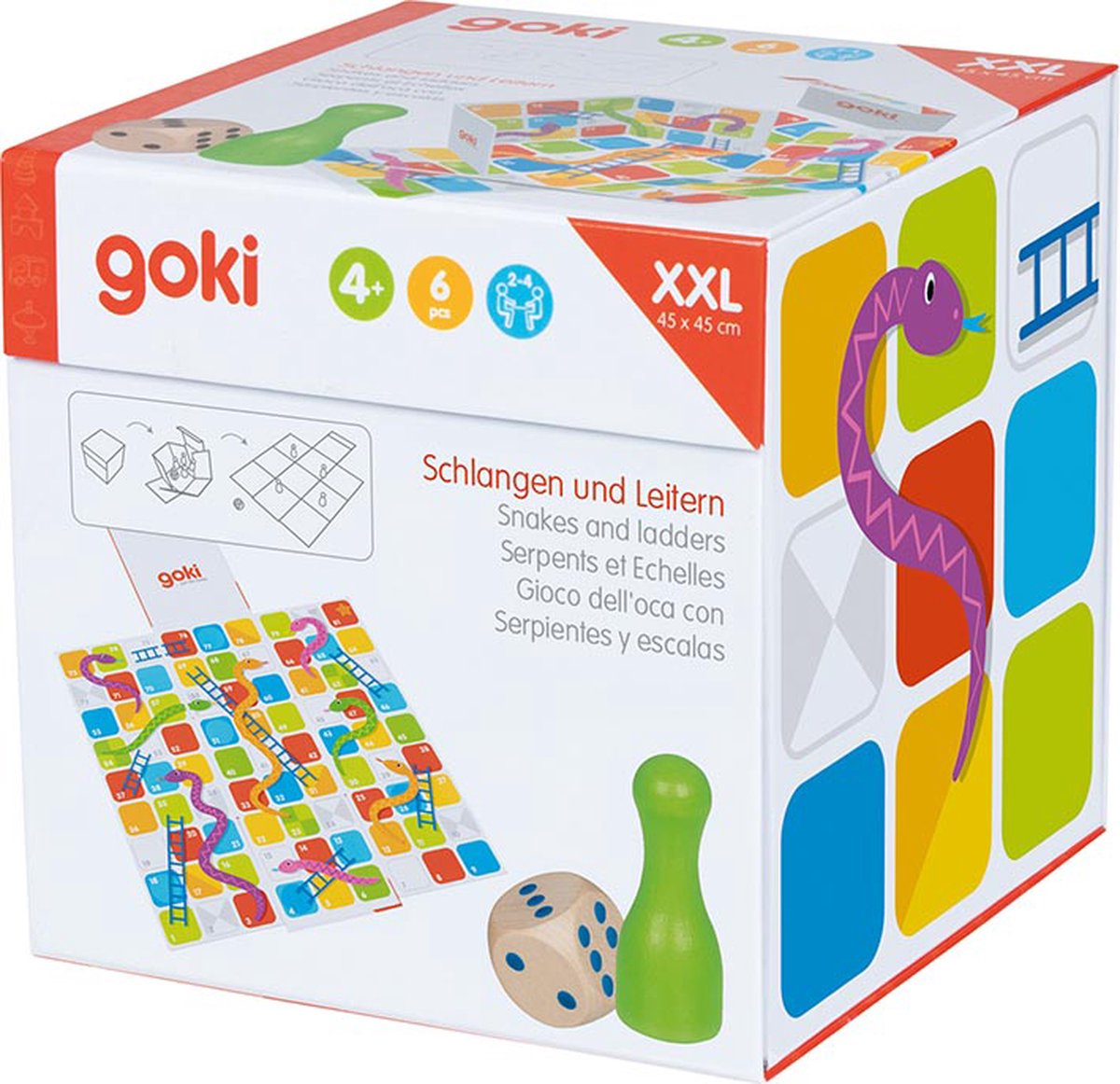 Goki XXL -Schläuche und Leitern im Cube -Brettspiel