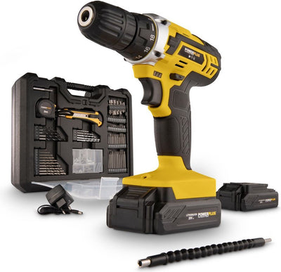 Powerplus Akku-Bohrschrauber powx00830 – 20 V Akku-Bohrschrauber für Holz und Metall – inkl. Akku, Ladegerät und Bits