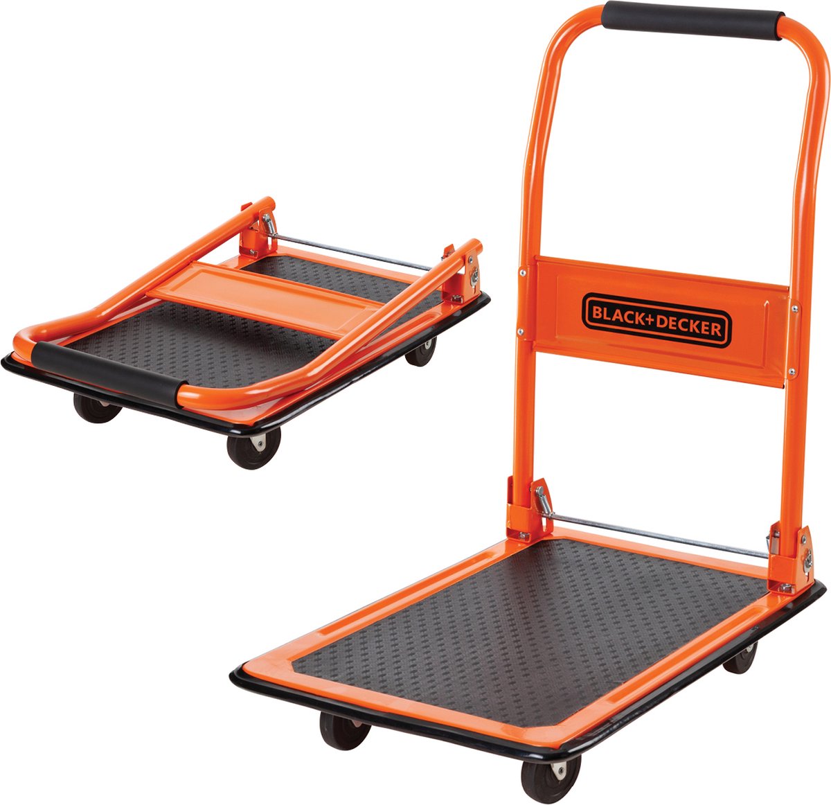 Black+Decker BXWT-H303 faltbarer Plattformwagen – Plattformwagen max. 80 kg – Transportwagen 60 x 40 x 80,5 cm – Transportwagen mit Griff – leicht zu verstauen – Stahl