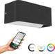 Eglo connect.z sania-z smarte Wandleuchte – Außen – Badezimmer – 20 cm – Schwarz und Weiß – einstellbares RGB-Weißlicht – dimmbar – ZigBee