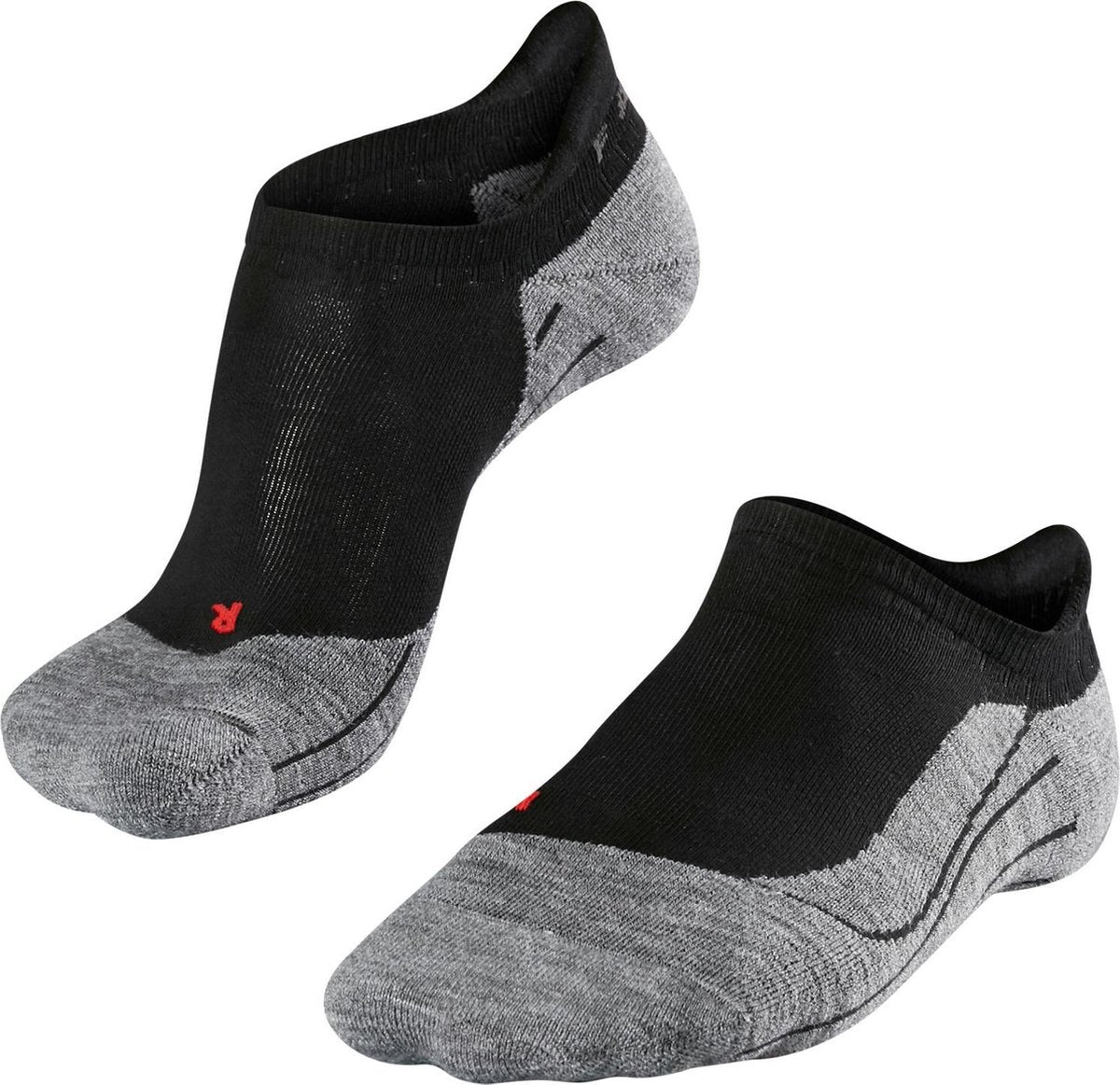 Falke ru4 Invisible Anti-Blister Baumwoll-Funktionsmaterial Laufsocken Damen Schwarz – Größe 35-36