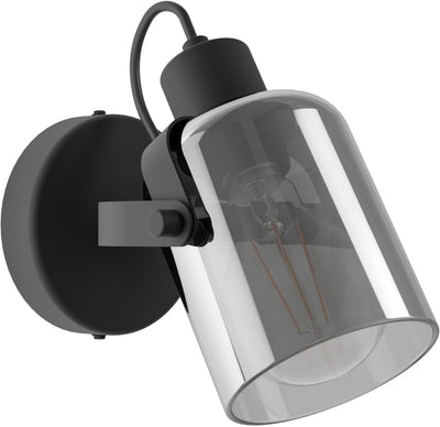 Eglo Berregas Spot – E27 – 11 cm – Rauchglas – Schwarz/Grau