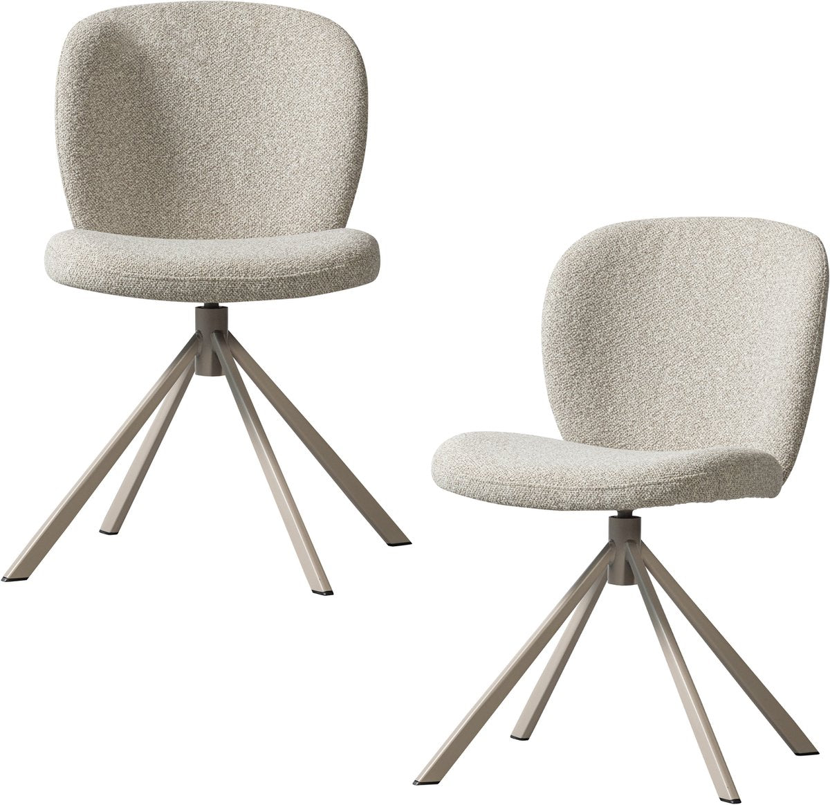 Woood Femke Esszimmerstühle – Bouclé – Natur – 2er-Set