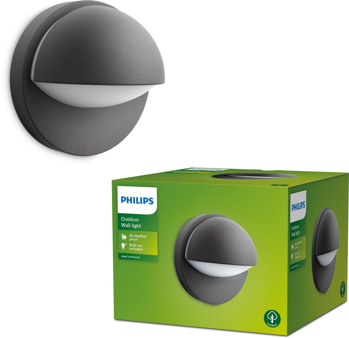 Philips LED Philips June Außenwandleuchte – Anthrazit