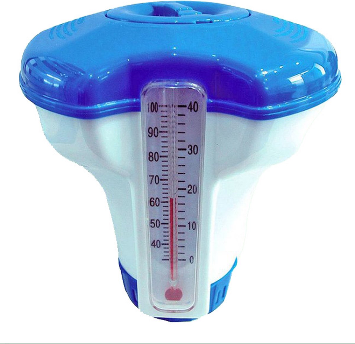 Sommer Spaß Chloordispenser 20 Gramm mit Thermometer blau weiß