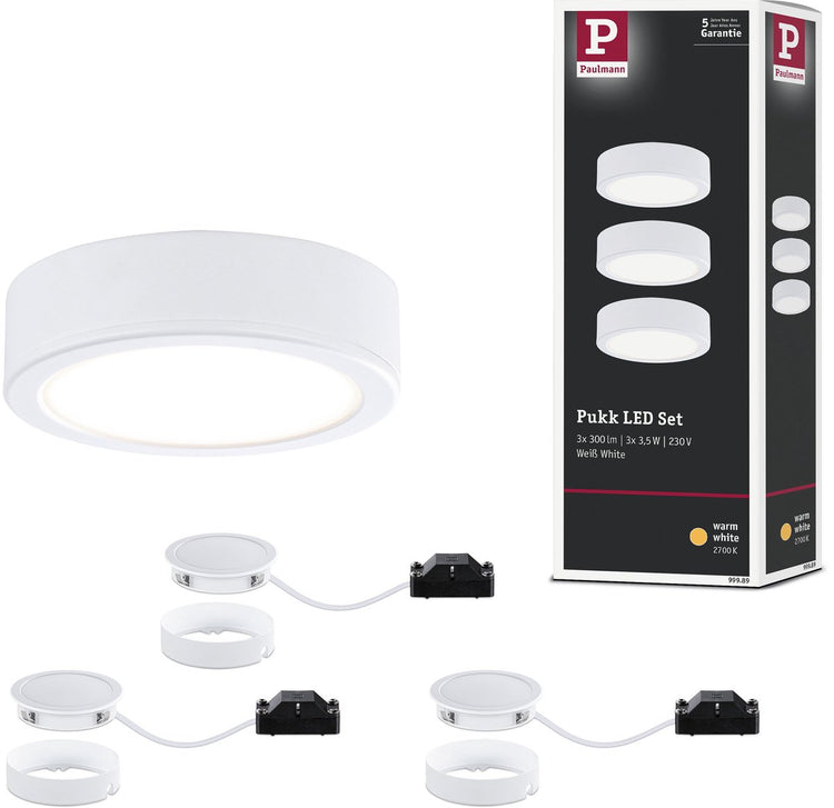 Paulmann LED Unterschrankbeleuchtung pukk 3x3,5w 65 mm 3x210lm 230v rund weiß