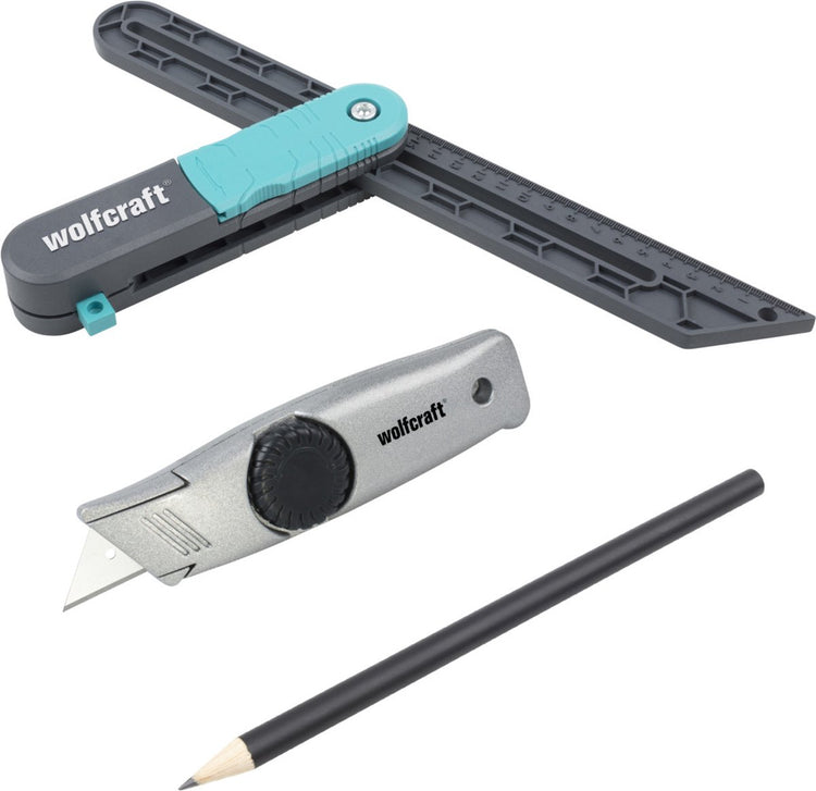 Wolfcraft - PVC-Verlegeset - Fischgrätenboden verlegen - 3 Teile - 6978000