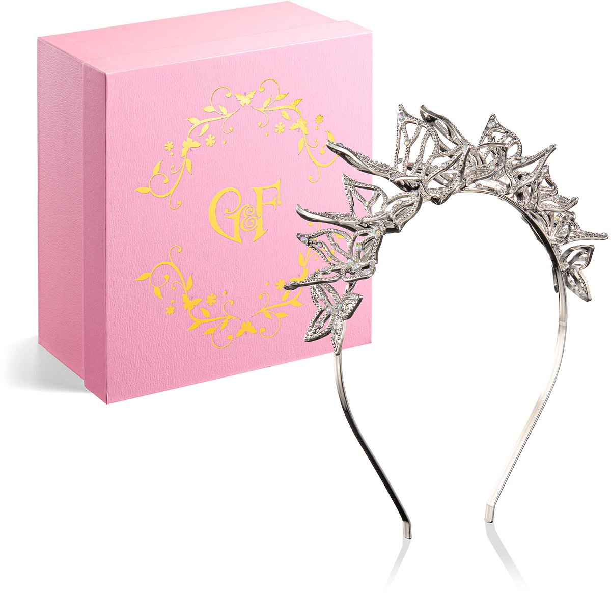 Edle Kollektion böser Glinda-Hochzeits-Tiara-Schmetterlinge