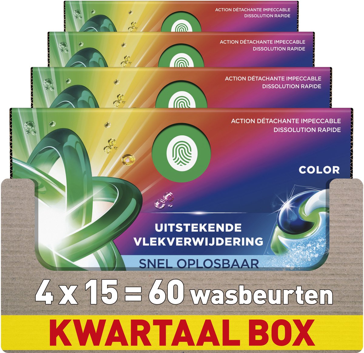 Ariel 4in1 Waschmittelkapseln Farbe – 4 x 15 Wäschen