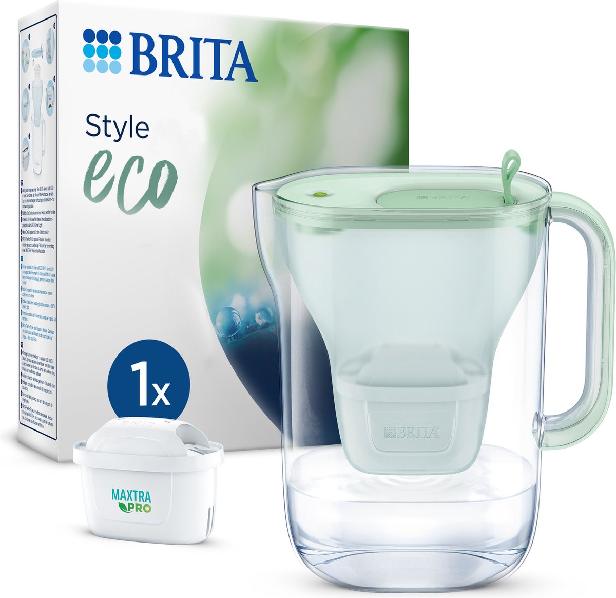 Brita Wasserfilterkan Style Eco - 2,4l - Grün - inkl. 1 Maxtra Pro Pure Performance-Wasserfilter