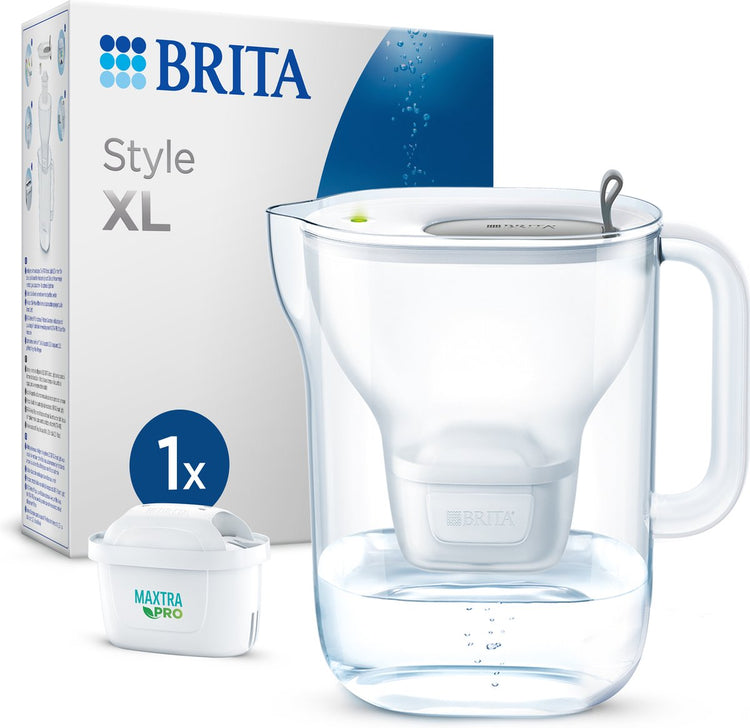 Brita - Wasserfilterkanne Style XL - 3,6l - grau - inkl. 1 Maxtra Pro All-in-One-Filterkartusche