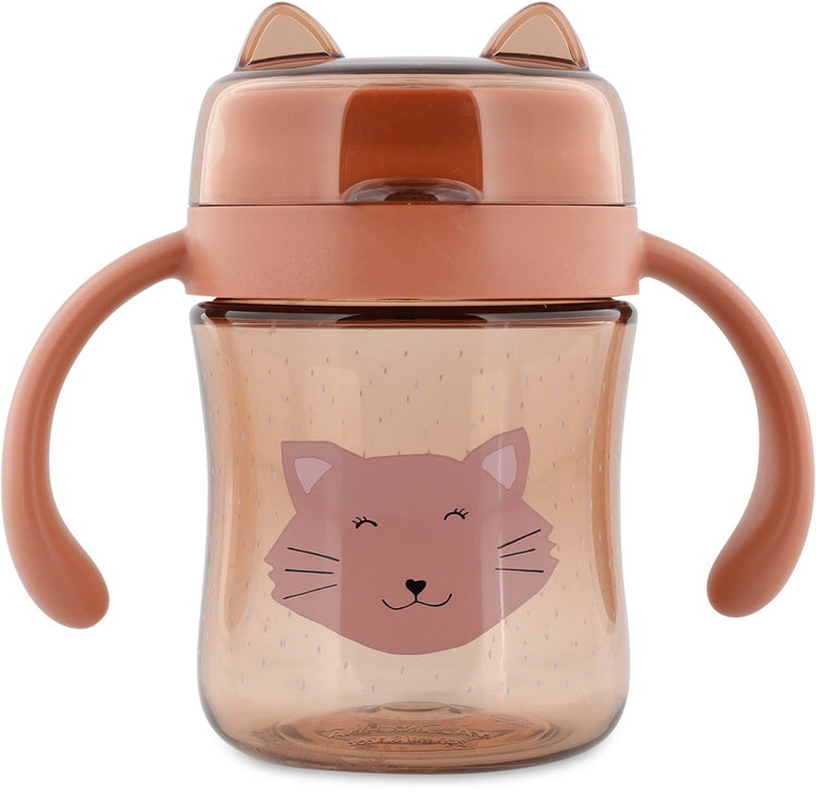 Trixie | 360° Trinkbecher mit Henkeln - mrs. Katze – leicht zu greifen – auslaufsicher – Tritan – spülmaschinenfest