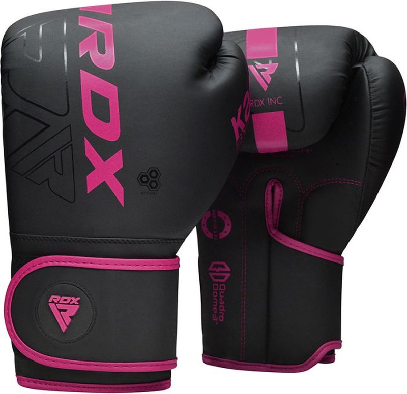 Rdx Sports F6 Kara Boxhandschuhe – Boxhandschuhe – Training – Kampfsporthandschuhe – Boxen – Pink – matt – 12 oz
