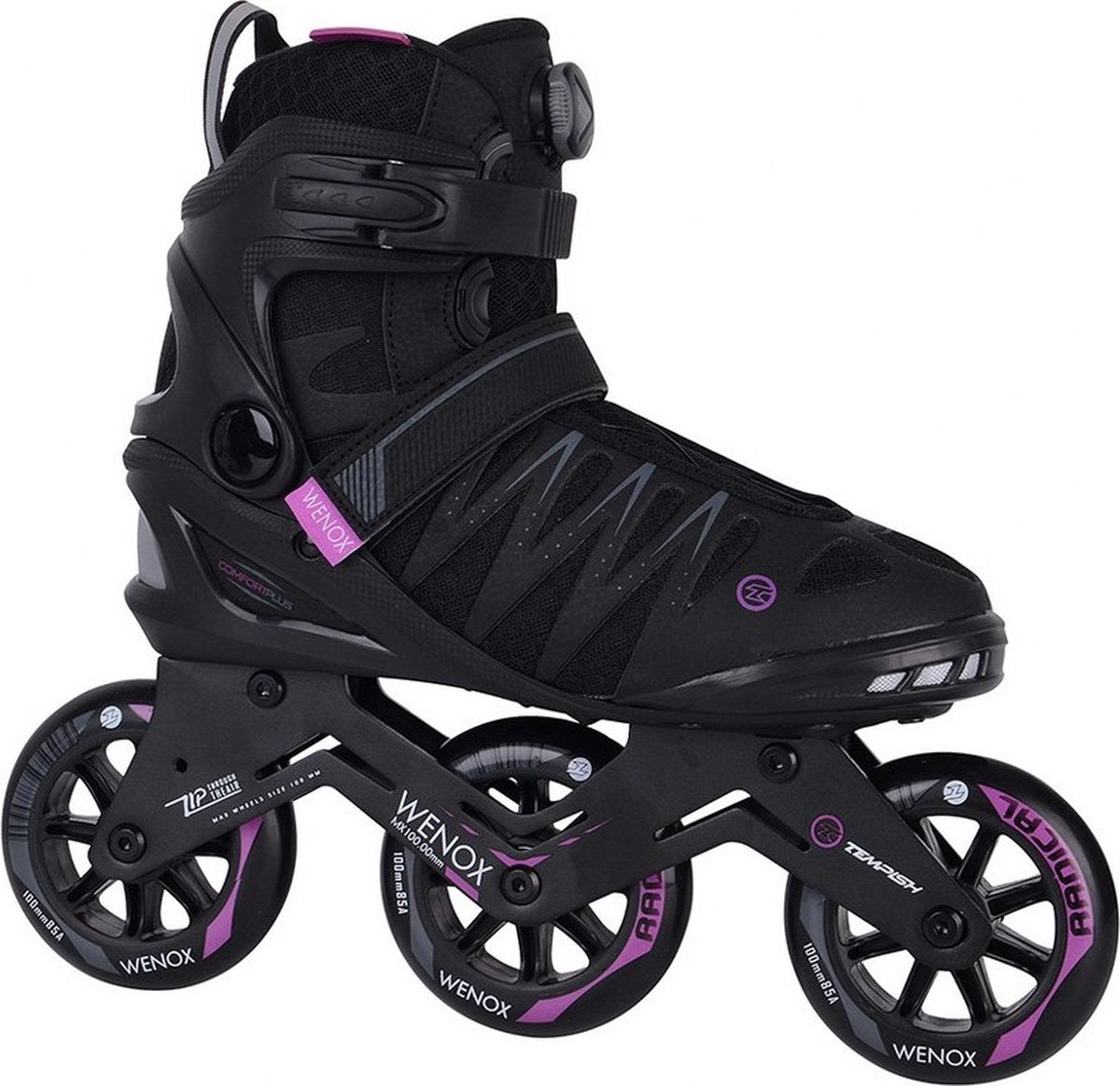 Tempish Wenox Top 100 Damen-Inline-Skates – 4 x 100 mm Rollen – Speed-Fitness-Inline-Skates – Schwarz Pink – Größe 40