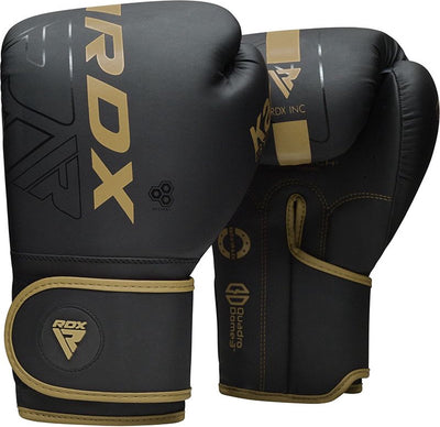 Rdx Sports F6 Kara Boxhandschuhe – Boxhandschuhe – Training – Kampfsporthandschuhe – Boxen – Gold – matt – 12 oz