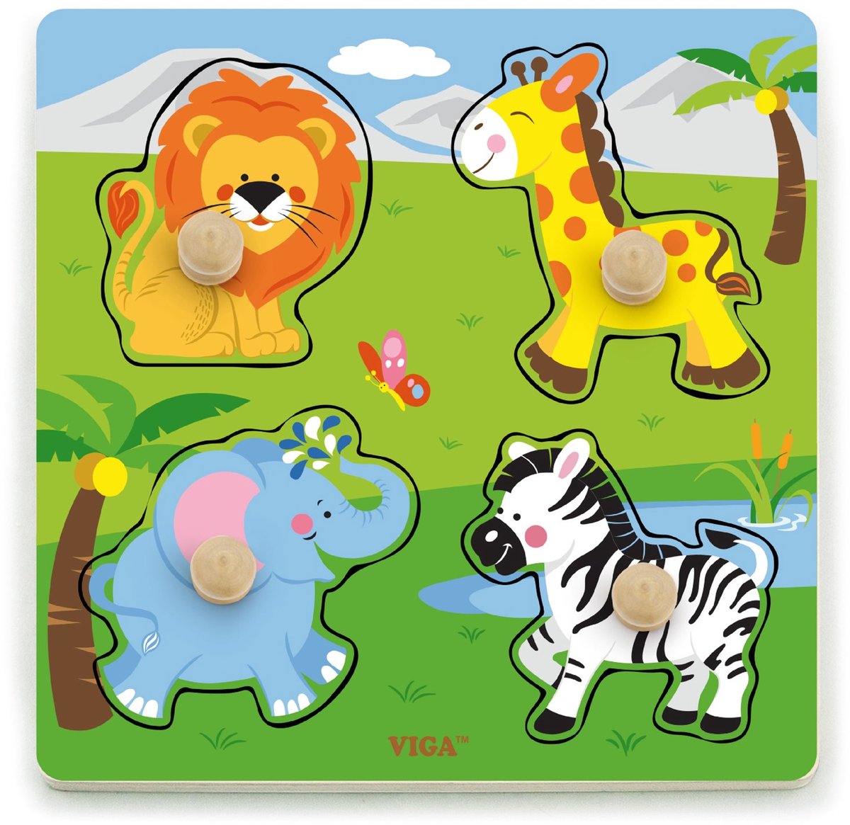 Vigatoys Viga Toys – Formpuzzle mit Safaritieren