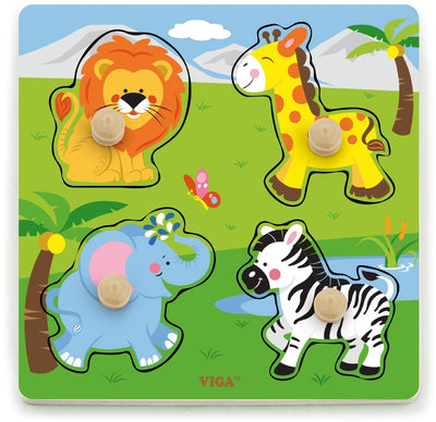Vigatoys Viga Toys – Formpuzzle mit Safaritieren