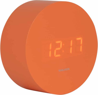 Karlsson Wecker Spry rund – Orange – ø9cm – skandinavisch – Wecker für Schlafzimmer – Wecker
