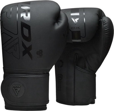 Rdx Sports F6 Kara Boxhandschuhe – Boxhandschuhe – Training – Kampfsporthandschuhe – Boxen – Schwarz – Matt – 12 oz