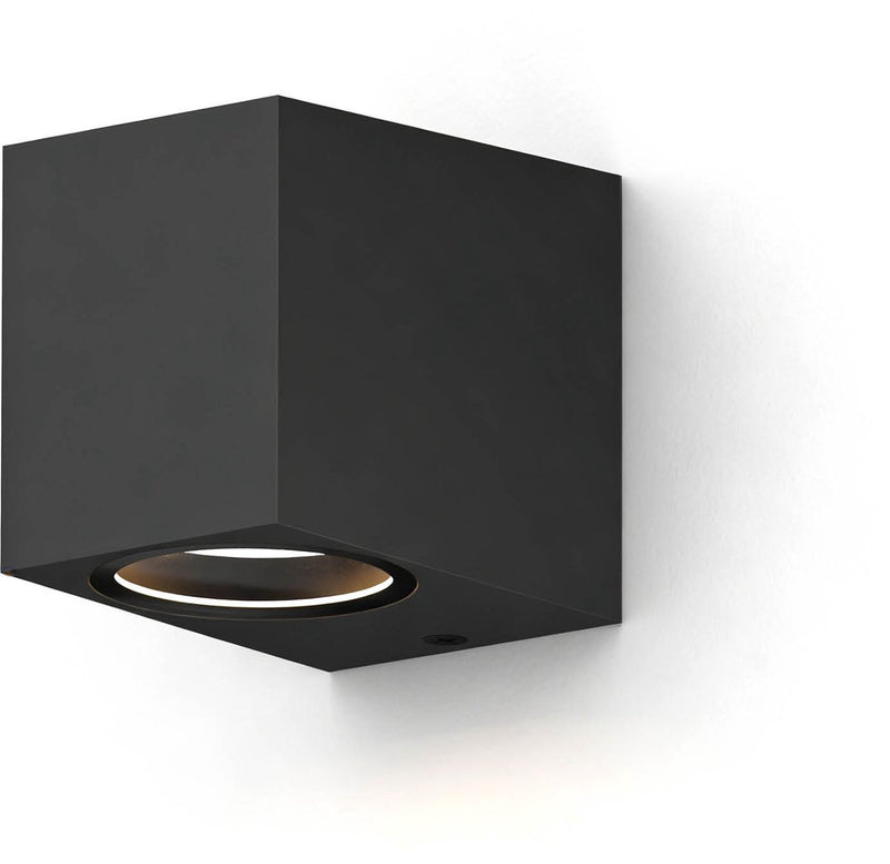 Calex Wandleuchte Downlight Sanremo – GU10 – IP54 wasser- und staubgeschützt – für drinnen und draußen geeignet – einfache Installation – rechteckig – schwarz
