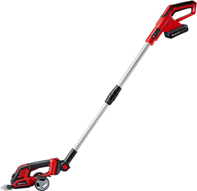 Einhell Akku-Grasheckenschere GE-CG 18 100 Li T Kit – Power X-Change – 18 V Li-Ion – Schnittbreite Grasschere: 10 cm – Schnittbreite Heckenschere: 20 cm – inkl. 2,5 Ah Akku und 1x Ladegerät