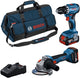 Bosch Professional 18V Toolkit – Kombinationsset – GWS 18V-8 + GSR 18V-45 + 2x GBA 18V 4,0 Ah + Gal 18V-40 Ladegerät