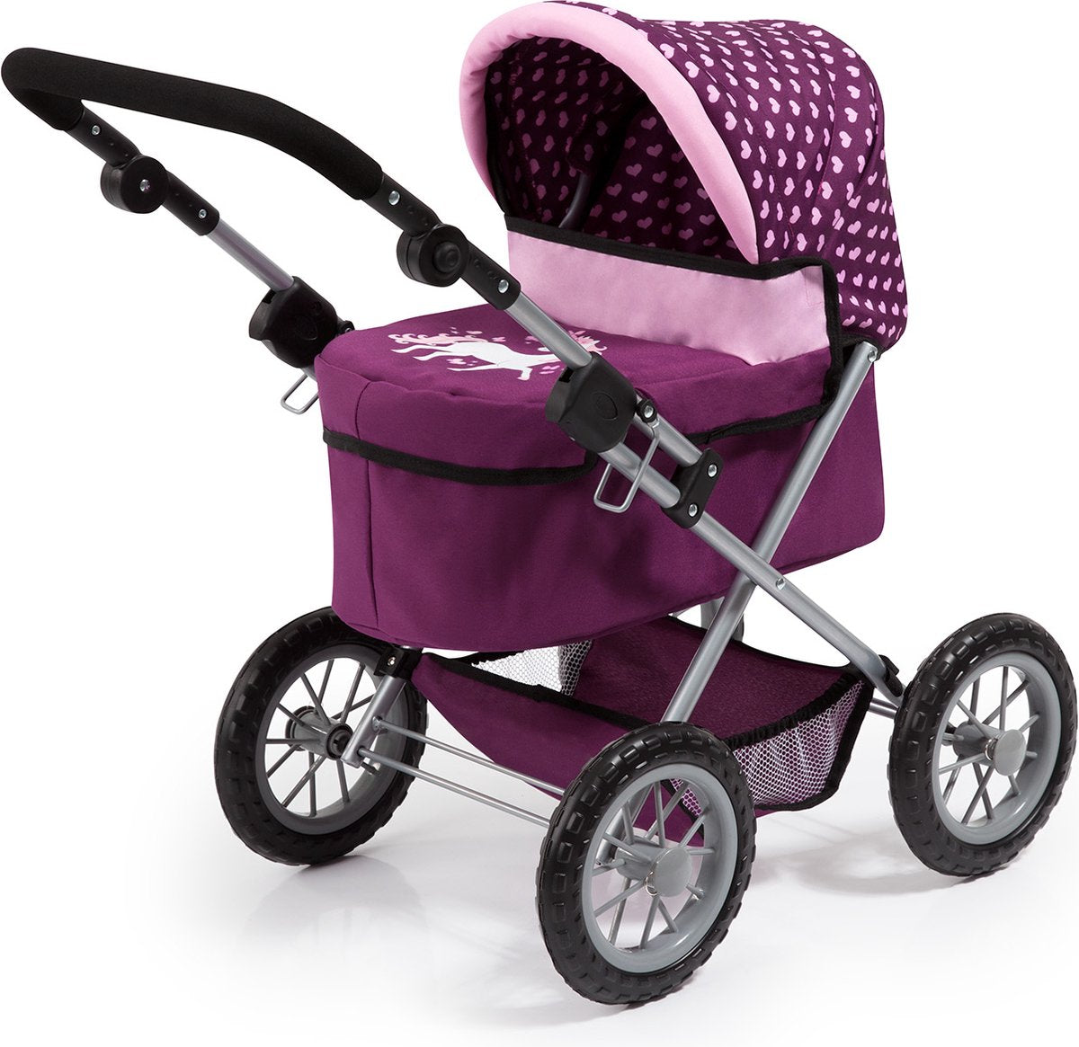 Bayer Design - Trendiger Puppenwagen - Lila mit Herzen
