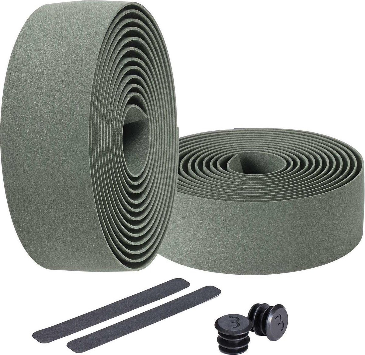 Bbb Cycling Lenkerband Rennrad – selbstklebendes Lenkerband mit Stretchmaterial – rutschfest – Länge: 200 cm – Stärke: 2 mm – inklusive Lenkerkappen – Olivgrün – Rennband BHT-01