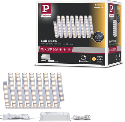 Paulmann maxled 500 LED-Streifen Basisset 3m warmweiß beschichtet 18W 550lm m 2700k 36VA
