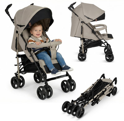 Lionelo Irma – Buggy – Kinderwagen – leicht 7 kg – bis zu 15 kg – gefederte Räder – 360° – bis zu 5 Jahre – Aufbewahrungskorb – verstellbarer Griff – Schnellfaltsystem – kompakte Größe