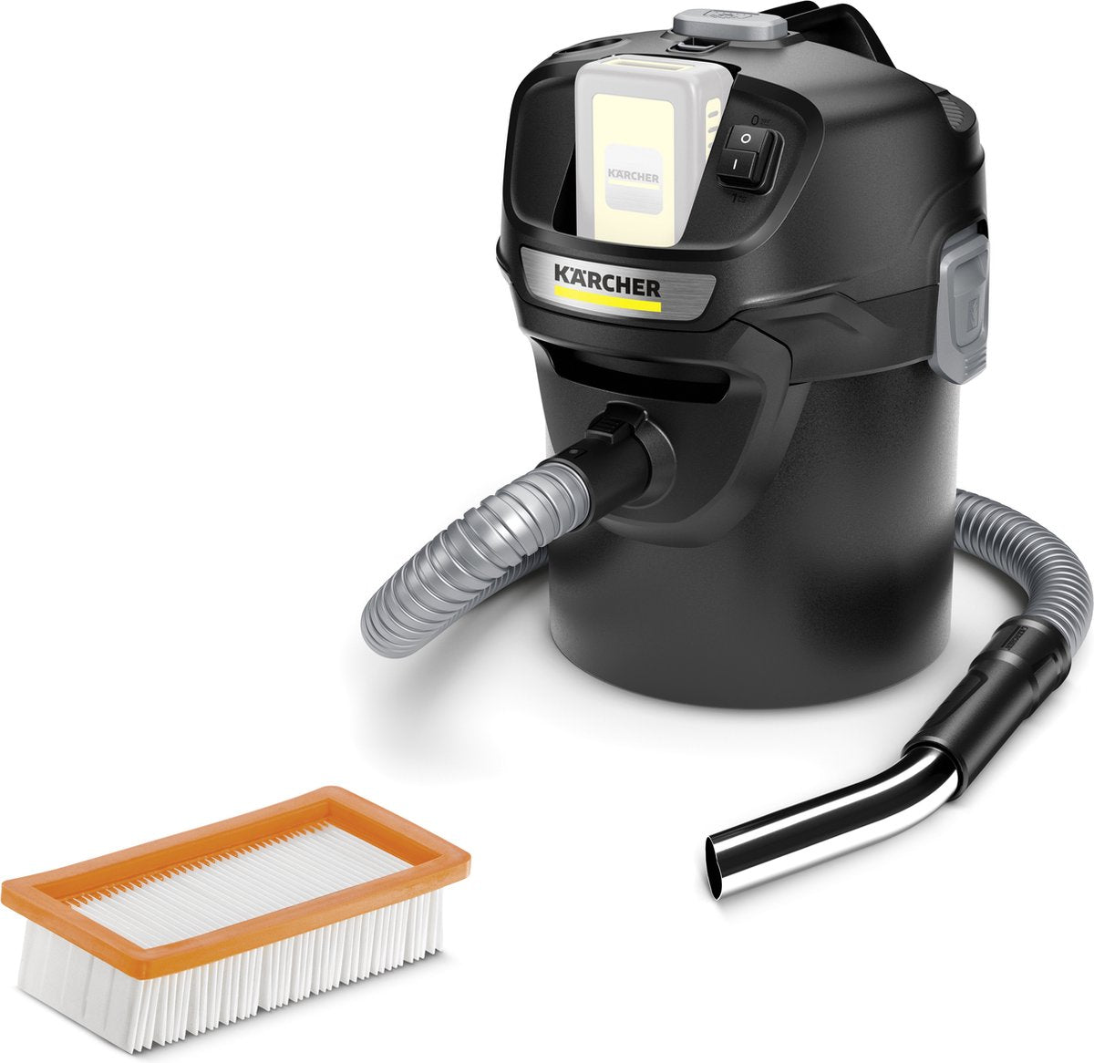 Kärcher ad 2 Akku Asche- und Trockensauger - exkl. Akku und Ladegerät – 18 V – 14 Liter – flammhemmend – Reboost-Filterreinigung