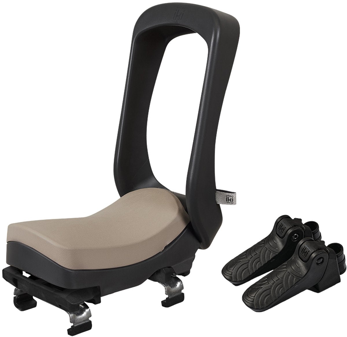 Urban Iki Junior Fahrradsitz – Bincho Black Inaho Beige – mit Montagerahmen