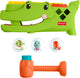 Fisher-Price Sitz- und Klopfrolligator – Babyspielzeug mit Klopfaktivität und Krabbelspiel – 3 Bälle und Hammer